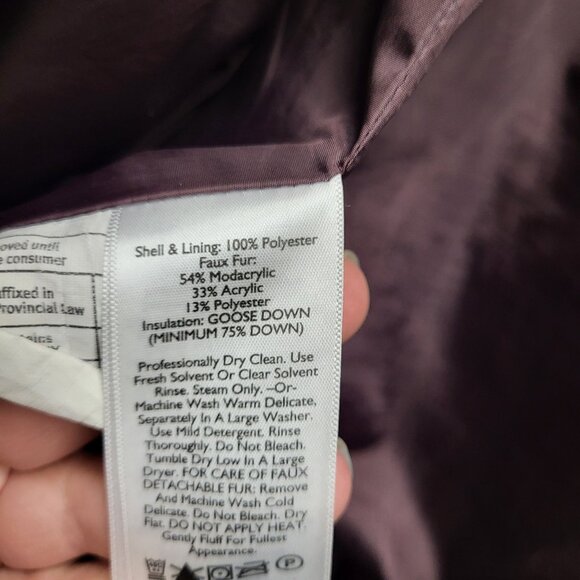 Eddie Bauer Purple Goose Down Puffer Long Coat EB550 Fill Power Size Small Hood - Picture 6 of 10